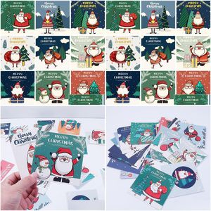 Подарочные карты оптом, 30 шт./лот, рождественская открытка с рисунком Санта-Клауса, снеговика, благословение Mes, мини-открытка, игрушки, подарки, подарки Otjka