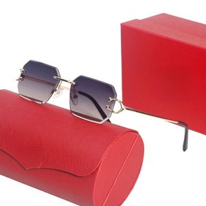 En yeni erkek lüks güneş gözlüğü rimless altın toptan özel üreticiler tasarımcı kadın gözlük reçete gözlükleri