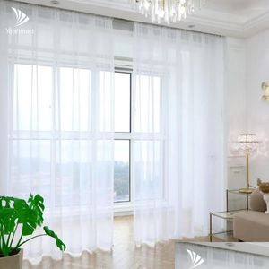 Perde Drapes Perde Evet, Beyaz/Krem/Gri TLE Perdeler Oturma Odası Dekorasyonu Modern Şifon Katı Sheer Vual Mutfak Ho Dhbfz