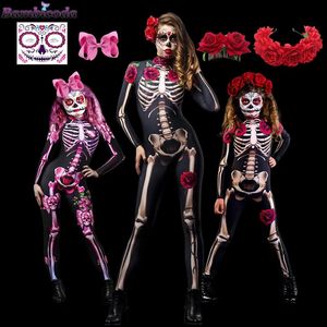 Tema Kostüm Yetişkin Seksi Kadınlar Korkunç Hayalet Kostüm Gül İskeleti Cadılar Bayram