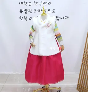 Etnik Giyim Hanbok, Güney Kore'den ithal edilen kızlar için uzun performans ve oyunculuk kıyafetleri için tarz bir kış