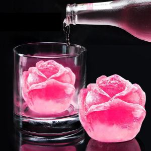 3D Silikon Gül Şekiş Ice Cube Maker Ice Cream Silikon Kalıp Buz Top Maker Yeniden Kullanılabilir Viski Kokteyl Kalıp 1014