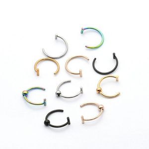 Boho Mouth Lip Rings Cheaters Piercing Stainless Steel Fake Septum C Clip Ring Nose Piercing Nose Ring Women Body Jewelry 8/10MM