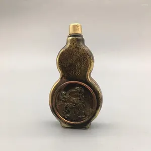 Бутылки Изысканное украшение для табакерки из латуни Дракона и Феникса