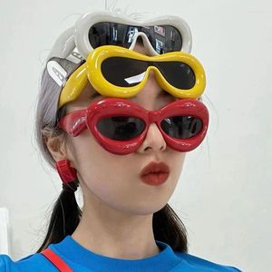 Güneş gözlüğü tarzı çok renkli kabarcık komik parti eğlenceli gözlük açık po aksesuarları kadın