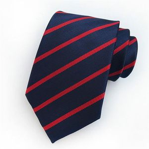 Мужской галстук, красный, темно-синий, полосатый шелковый галстук для мужчин, галстуки в клетку 8 см, деловой галстук Gravata, повседневный галстук для свадебной вечеринки273y