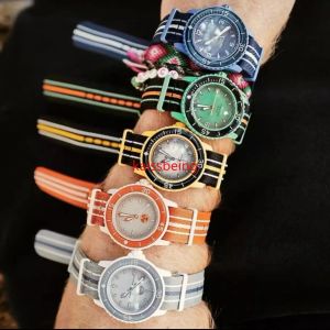 des Top Novo Caso Biocerâmico Co-branded Designer de Luxo Relógio Movimento Mecânico Dial Relógio Mens Relógios Função Completa Cronógrafo Nylon Watch 147