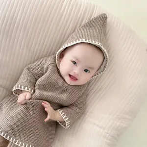 Kış Bebek Kız Poncho Bebek Toddler Boys Hooded Cape Outwear Örgü Pelerin Sıcak Giysileri