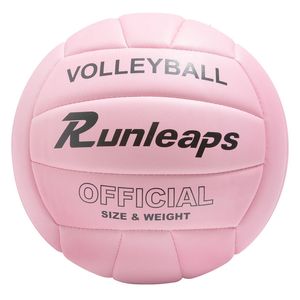 Мячи Розовый волейбольный мяч Официальный размер 5 Волейбольный мяч в помещении для мужчин и женщин Молодежный пляжные игры на открытом воздухе Тренировочный зал Спортивный водонепроницаемый 231013
