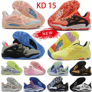 Erkekler KD 15 XV Durant Basketbol Ayakkabıları Kutu ile Erkekler 15s Yerel Depo Panda Psychic Mor Teyze Pearl Sığınak Benim Kökler Aimbot Kyrie Ayakkabı Spor Eğitmenleri Sneaker Big Boyut