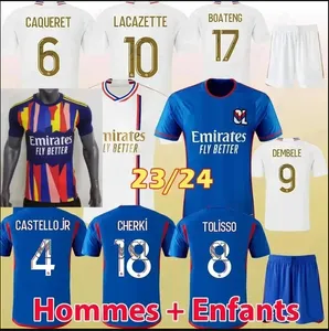 23 24 Maillot Lyon Futbol Formaları 2024 Olympique Lyonnais Ol Dijital 3. Dördüncü Gömlek Traore Memphis Erkekler Futbol Gömlek Çocuk Kitleri Ekipman Bruno G