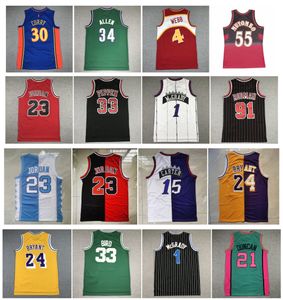 Michael Jor Dan Scottie Pippen Hardwood Klasik Retro Basketbol Jersey Bull Dennis Rodman Tracy McGrady Penny Hardaway Grant Hill Timberwolve Kevin Garnett