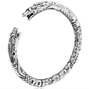 Luckyshine 6 peças presente de feriado brilhante antigo dragão 925 prata esterlina aberta pulseiras ajustáveis pulseiras rússia bangles2622