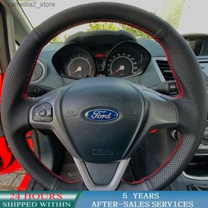 Direksiyon Simidi Kapsar Özelleştirilmiş Araç Direksiyon Simidi Kapağı Ford Ecosport için Slip Önleyici Yapay Deri 2014-2017 Fiesta 2008-2017 Araba Aksesuarları Q231016