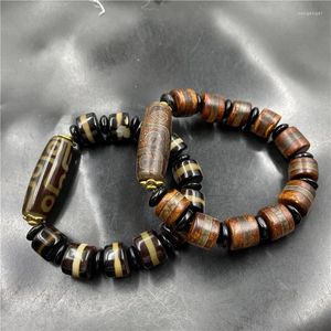 Strand Tibet Retro Birinci Basamak Dzi Agate Namlu Şekilli Boncuk Bilezik