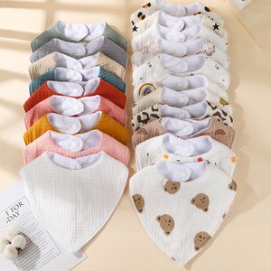 Baby Bibs Burp Cloths 20 Colors Infant Saliva Cloth Bandana Cotton INS Triangle Bibs Baby Saliva Bibs Newborn Bandana bear rainbow floral prints