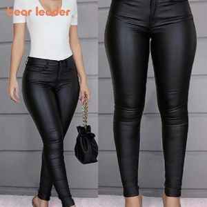 Bear Leader Maternity Women Leather Pants Fashion Spring Ladies Casual Skinny Capris Woman Autumn Tight Plus Sizes Clothes 210708243A