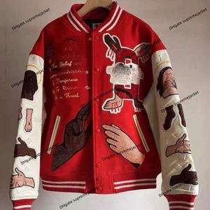 Sonbahar/Kış Tasarımcı Ceket Vintage Mektup Nakış Bulma Beyzbol Elbisesi High Street Vibe Rahat Gevşek Çift Ceket Medm