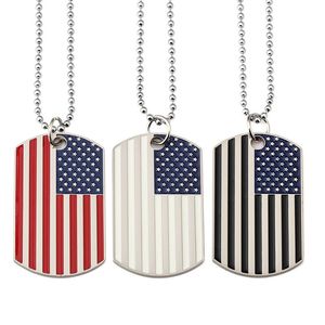 Amerikanische Flaggen Anhänger Halsketten Party liefert Edelstahl Militärarmee Tag Trendy USA Symbol Symbol
