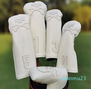 Kafatası Deri Golf Kulübü Woods Head Cover Sürücüsü Fairway Blade Mallet Putter Karışık Set Head Incovers Protector