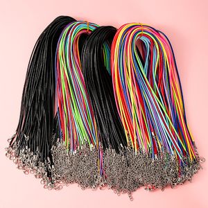 100 peças colar de cordão de couro com fecho ajustável corda trançada para fazer jóias diy colar pulseira suprimentos