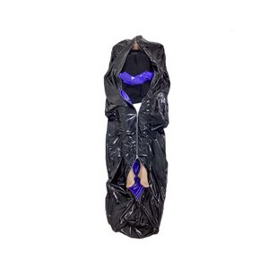 Тан талисман глянцевый из ПВХ кожаный мешок с рабством с перчатками Catsuits Двусторонний рабство для спального мешка для вечеринки Cosplay Cosplay Costumeanime Costumes