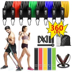 Direnç Bantları 23pcs Halat Seti Genişletici Yoga Egzersiz Fitness Kauçuk Tüpler Band Streç Eğitim Ev Salonları Egzersiz Elastik 231016