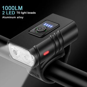 NEW LED Bike Light USB Rechargeable 1000LM T6 LED Bicycle Lights 6 Modes MTB Flashlight Bicycle Headlight for Cycling Bicycle Front Lamp