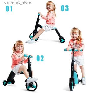 Велосипеды Ride-Ons Детский самокат Трехколесный велосипед Baby 3 в 1 Balance Bike Ride On Toys Q231017