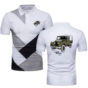 Polo gömlekler erkek tişörtleri kara arabaları rover 90 serisi üst tees askeri ordu araba kısa kollu jersey kontrast renk polo