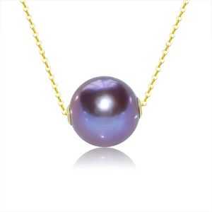 Ожерелья-подвески Нимфа, натуральное высококачественное круглое фиолетовое жемчужное ожерелье Эдисона, кулон с настоящим золотом 18 карат, стильD319 231017