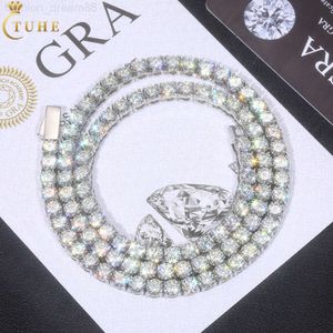 Ожерелья по низкой цене, алмазный тестер из нержавеющей стали, цвет D, VVS, муассанит, бриллиантовое кластерное теннисное ожерелье-цепочка для мужчин, женщин
