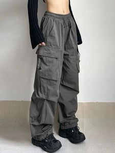 Women s Pants s HOUZHOU Harajuku Oversized Cargo Parachute Women Streetwear Vintage Y2k Hip Hop Wide Leg Joggers Baggy Sweatpants Techwear 231017