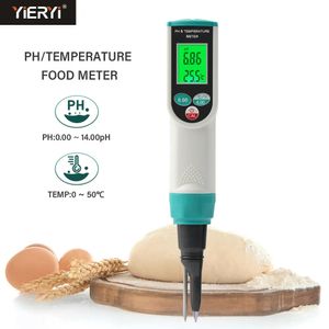 PH-метры Профессиональный пищевой pH-метр 0,00 ~ 14,00 pH Тестер температуры Высокоточный датчик Анализатор кислотности для консервирования мяса, сыра, теста, воды 231017