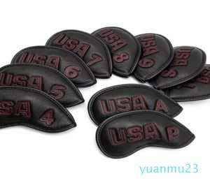 Golf Club Iron Cover Headcover USA Redwhite Dikiş Golf Demir Kafa Kapakları Golf Kulübü Demir Headovers Kama Kapakları