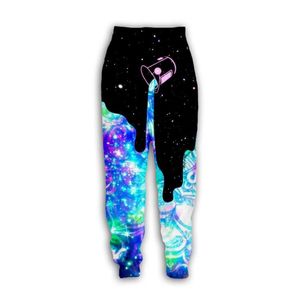 Uzay Galaxy Süt Dalma 3D Baskı Kadınlar Erkekler Jogger Pants Y06299V