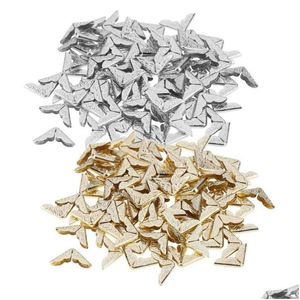 Zanaat Araçları Craft Araçları 100 PCS Ton Scrapbooking Köşe Koruyucular Kart Dosyası Menü Metal Kitap Ev Bahçe Sanatları, El Sanatları Hediyeleri Dhigc