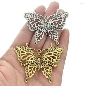 Pendant Necklaces 5 X Antique Silver/Gold Color Large Butterfly Charms Pendants For DIY Necklace Jewellery Making Findings Accessories