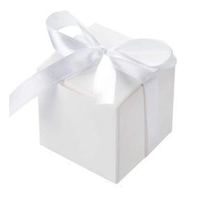 Подарочная упаковка 100 шт. бело-коричневый подарочная коробка конфет оптом с белой лентой коробка для вечеринок DIY конфеты шоколадная подарочная коробка на свадьбу, день рождения 231017