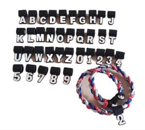 Titanium Sport Accessories silicone letters A--Z numbers digital number pendant softball baseball necklace Accessories Rubber Number Pendants Jewelry