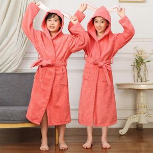 Kadın palet pamuklu havlu terry bornoz bornoz yumuşak erkek ve kız banyo çocuklar nighrobe rahat çocuk ev kıyafetleri
