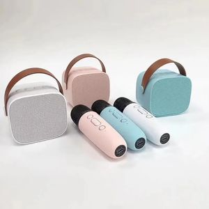 Колонки для сотовых телефонов Bluetooth-динамик Портативный домашний милый караоке Мини-беспроводная аудиосистема с микрофоном K Song Family Singing Machine 231018