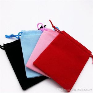 5x7cm Velvet Drawstring Torba Torbası Takı Çantası Noel Düğün Hediye Çantaları Siyah Kırmızı Pembe Mavi 10 Renk GB1459257G