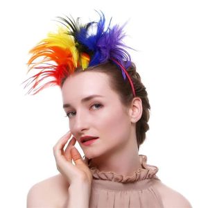 Женский обруч для волос с перьями, повязка на голову невесты, многоразовая вечерние формальная шляпа, головные уборы, упаковка OPP с высоким качеством