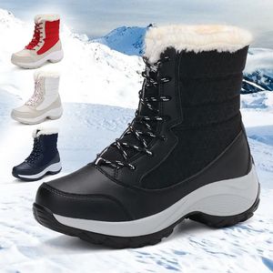 Женская Ankel для зимы 914 открытая снежная платформа водонепроницаемая не скользящая теплые туфли Женские ботинки плюс размер повседневной 231018 466