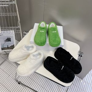 Balencigaa moda botları kadın tasarımcı botları Avustralya Kuzu Kıvırcık Saç Highlow Yamaç Gündelik Kar Botları Platform Botları Yumuşak Ayakkabılar Yumuşak Stil Yeşil Black Whi