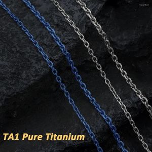 Модные цепочки TA1, ожерелье из чистого титана с угловыми звеньями, 5,2 мм/7 мм, для мужчин и женщин, для чувствительной кожи, без аллергии, овальный кабель Ti