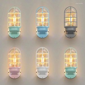 Duvar lambaları Vintage benzersiz LED koruma Sconce Loft lambası Endüstriyel Işık Retro Endüstri Rüzgar Fikstür Modern Demir