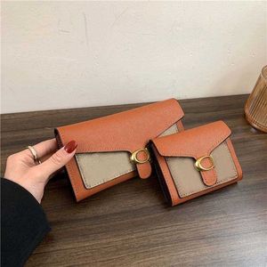 Caocch cüzdanları kadınlar için hediyeler yeni moda bayanlar cüzdanlar baskılı kontrast örgü kırmızı dokulu kadın çanta çantası 231018