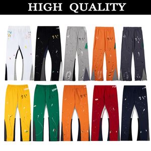 Mens Jeans Calças Galerias Sweatpants Dept Speckled Letter Print Homens Mulheres Casal Solto Versátil Casual Reto Graffiti Vermelho Cinza 46ya #